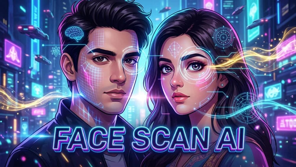 AI face scan mini reading artwork
