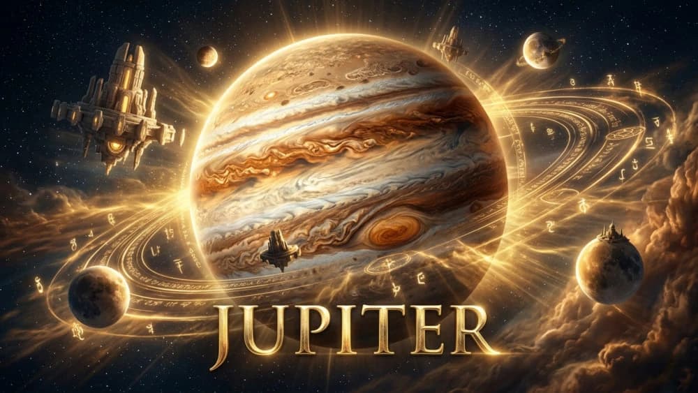 Jupiter planet artwork for Guru blessings and kundli expansion