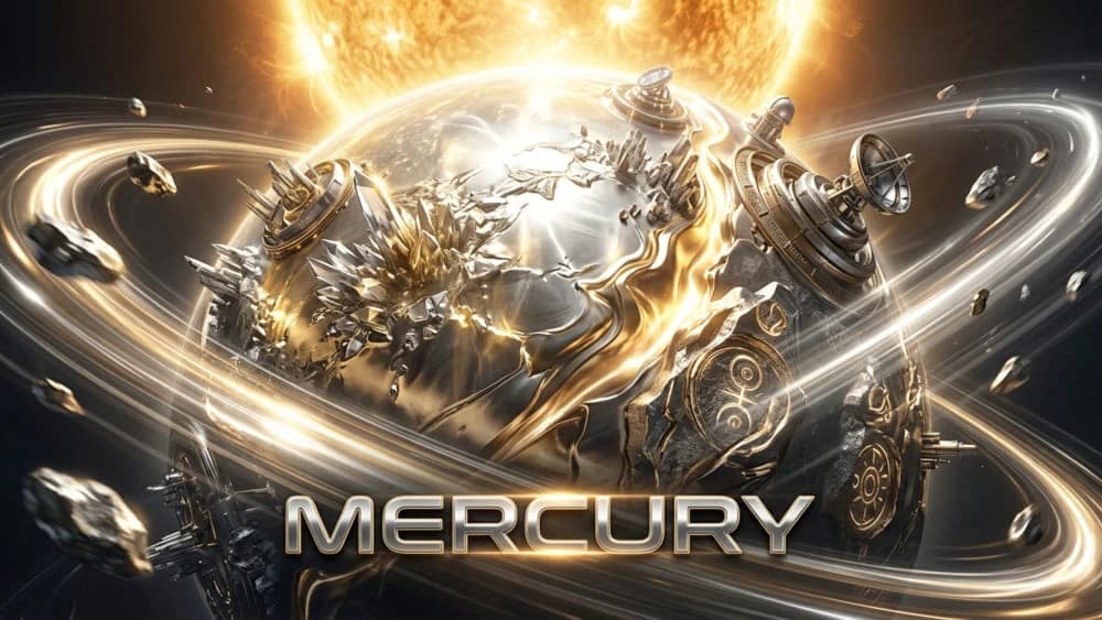 Mercury planet artwork for Vedic kundli and intellect themes