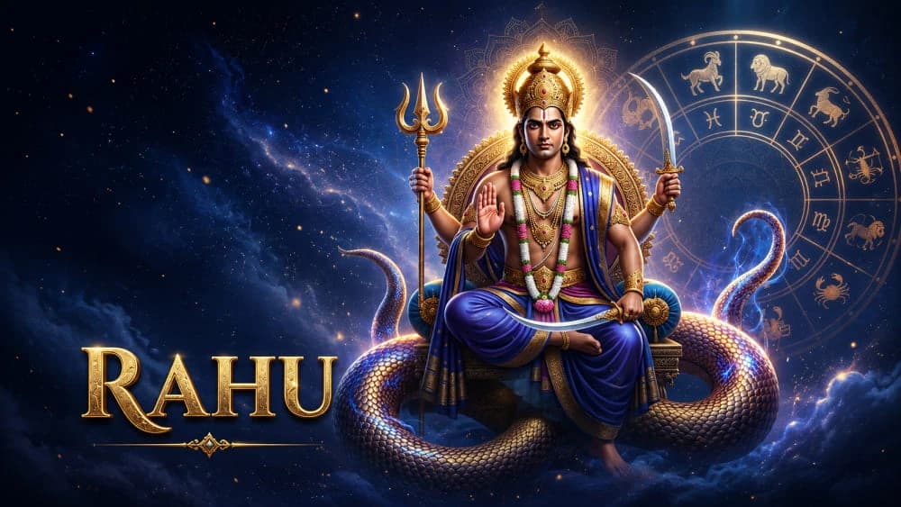 Rahu and lunar node themed artwork for kundli shadow and growth
