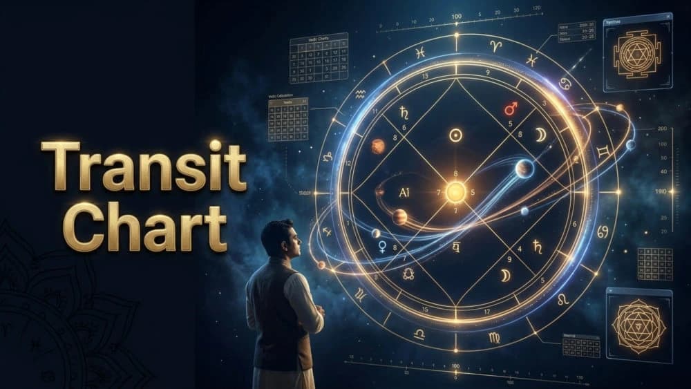 Vedic transit chart north and south Indian styles